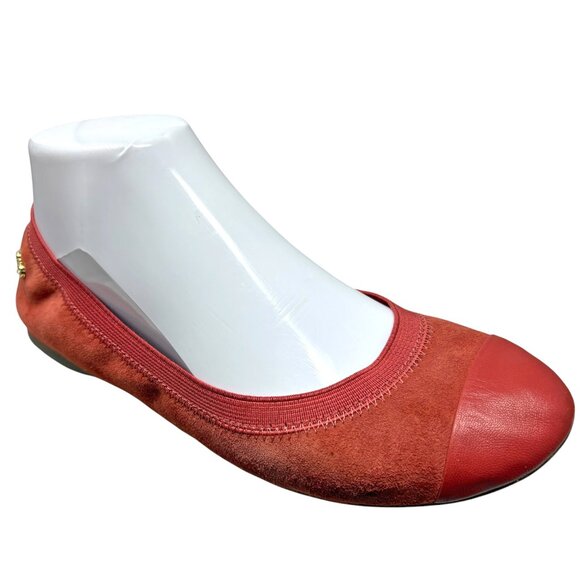 Cole Haan Elbridge Tandori Spice Leather Suede Cap Toe Ballet‎ Flats - Picture 1 of 9